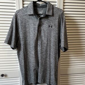 Under Armour Men's Heathered Gray Polo Shirt
